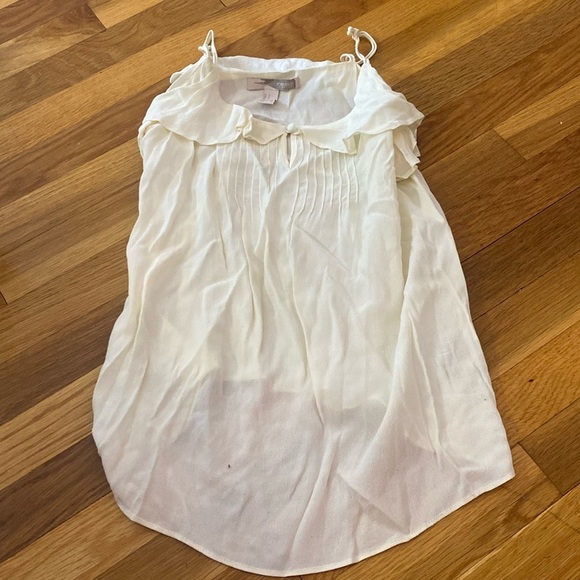 Forever 21 Women’s Cream Tank Top With Ruffle Detailing Size S - Picture 1 of 6